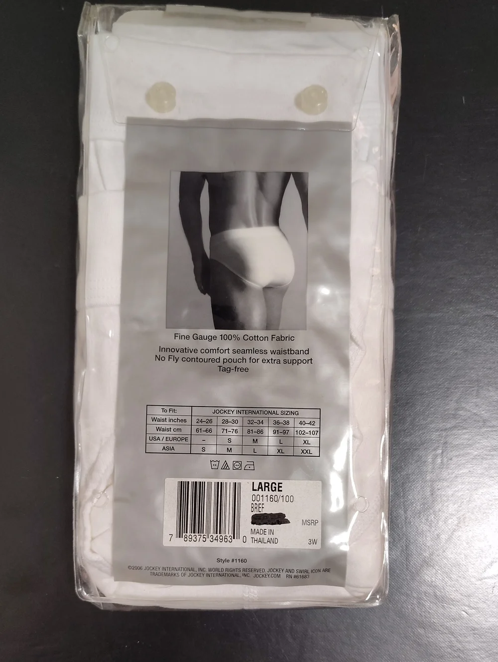 Vintage 2006 Jockey White Low-Rise Briefs with Seamless Waistband 2pk - Size L